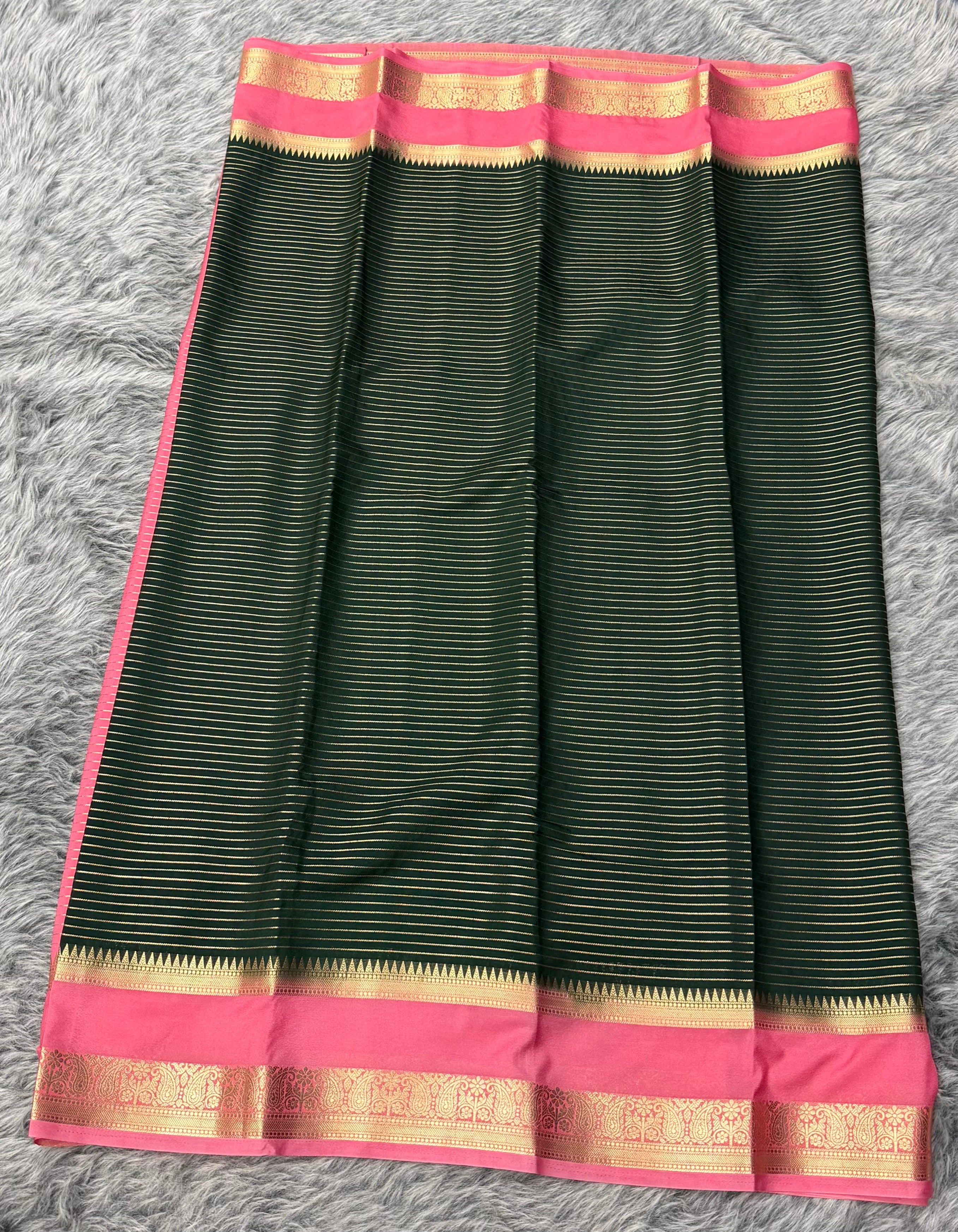 Soft Mysore Saree Green Colour - [Code 1083] – My Fair Lady