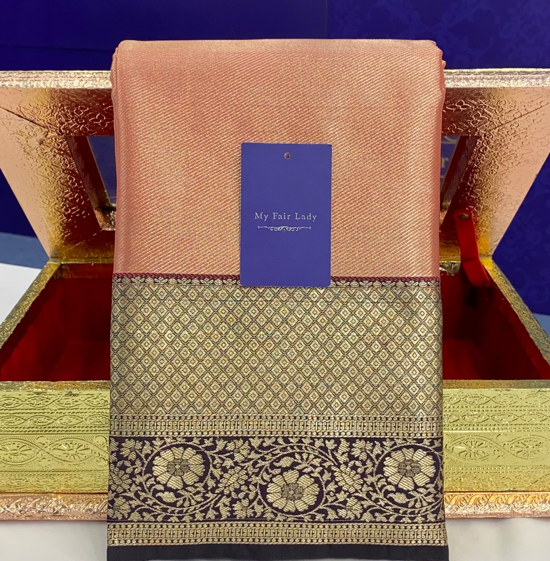Premium Semi-Silk Saree Salmon Colour - [Code 951] – My Fair Lady