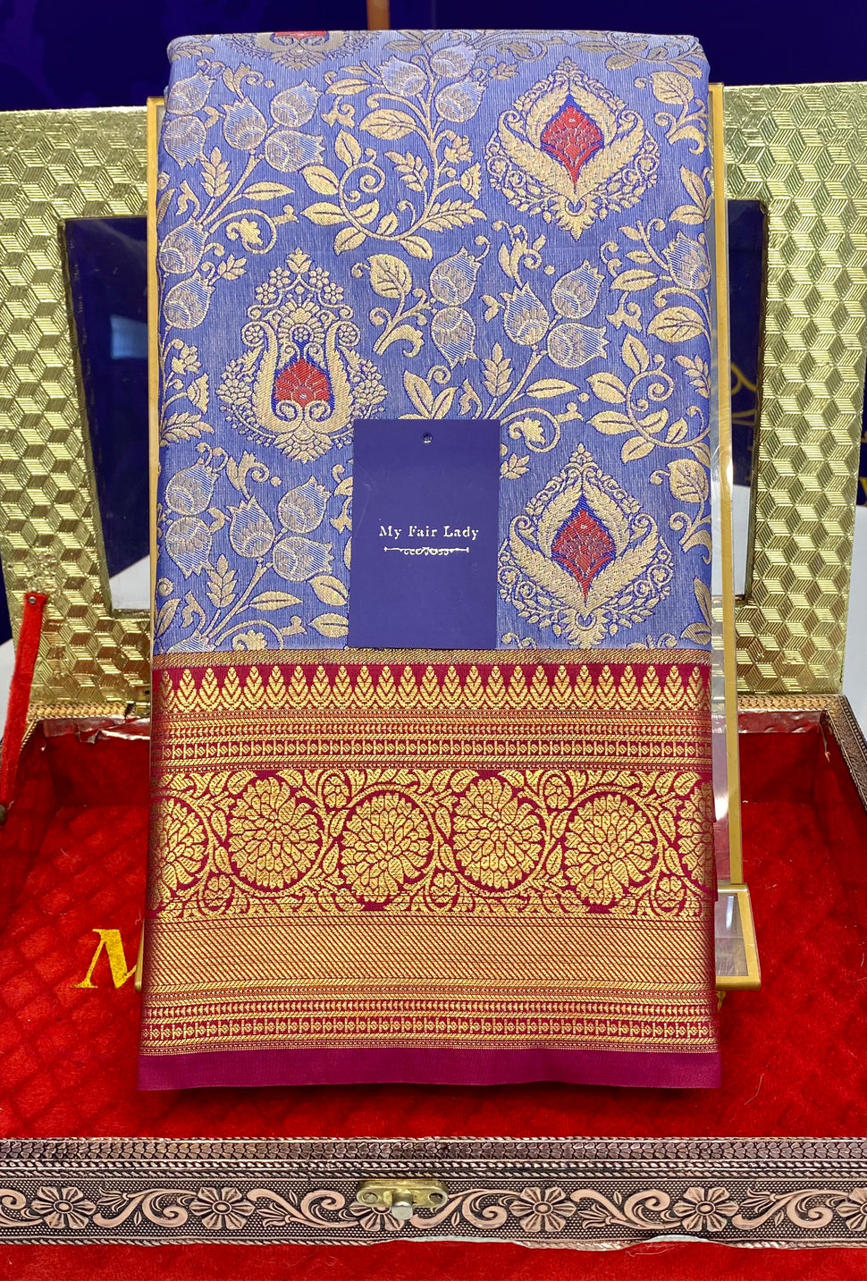 Premium SemiSilk Saree Pastel Lavender Colour [Code 765] My Fair Lady