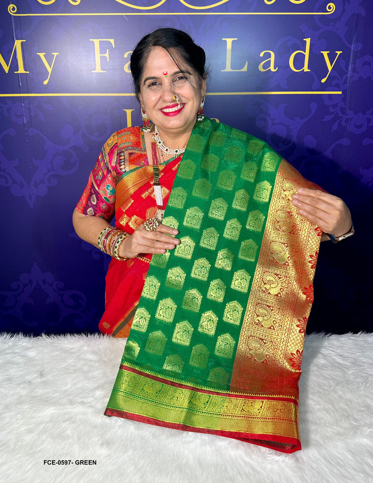 Cotton silk nauvari saree online